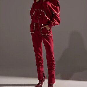 COZY HOLIDAY PEARL SWEATSHIRT  IN BURGUNDY - 1X